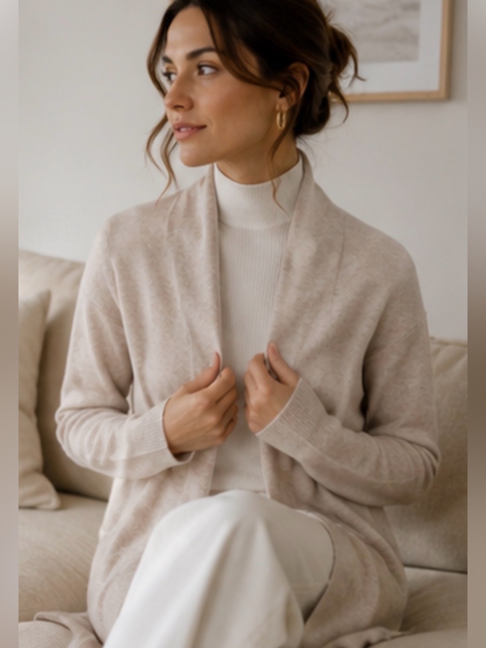 Beryll 100% Cashmere Cardigan OS beige